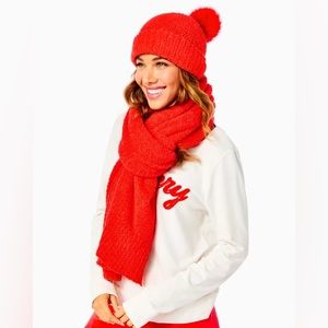 Lilly Pulitzer Frosti Hat and Scarf Set